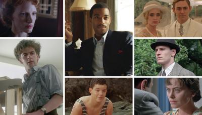 From top left clockwise: Jessica Chastain, Elliot Barnes-Worrell, Emily Blunt, Michael Fassbender, Polly Walker, Russell Tovey, Peter Capaldi in Agatha Christie's Poirot before they were famous.
