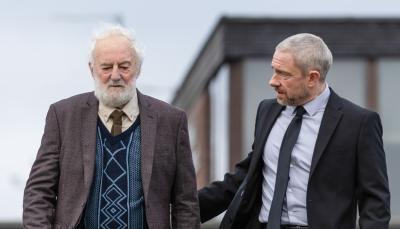 Bernard Hill in his last role on screen as the father of Chris Carson, played by Martin Freeman in 'The Responder' Season 2