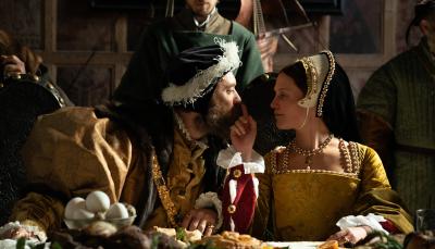 Jude Law as old and fat Henry VIII, Alicia Vikander as young desperate to escape Katherine Parr in 'Firebrand'