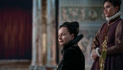 The picture shows: Samantha Morton as Catherine de Medici, attended by Rahima (Emma McDonald)