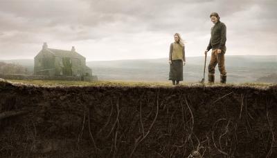 Matt Smith as Richard, Morfydd Clark as Juliette in 'Starve Acre's key art