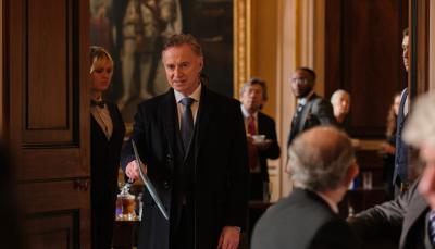 Picture shows: PM Robert Sunderland (Robert Carlyle) interrupts a Condor Aerotech meeting