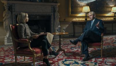 Michael Sheen and Ruth Wilson in "A Very Royal Scandal"