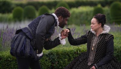 Picture shows: Alessandro de Medici (Ashley Thomas) bids farewell to his half sister Catherine (Samantha Morton) in the palace gardens.