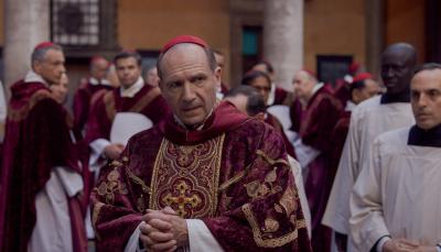 Ralph Fiennes as Cardinal Lawrence in "Conclave"