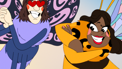 Animated Butterfly Noel Fielding and Animated Bee Alison Hammond in 'The Great British Baking Show's First Trailer