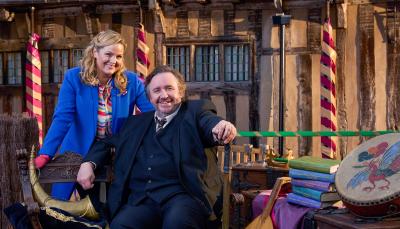 Mark Benton and Jo Joyner as the titular Shakespeare & Hathaway: Private Investigators in Season 4's Key Art