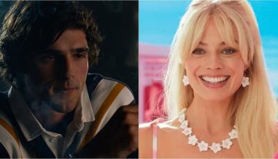 Jacob Elordi in "Saltburn" and Margot Robbie in "Barbie"