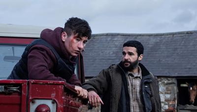 Barry Keoghan as Jack and Christopher Abbott as Michael in 'Bring Them Down'