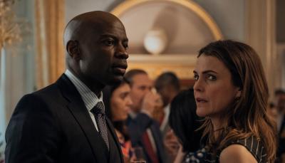 Kerri Russell and David Gyasi in "The Diplomat" Season 2