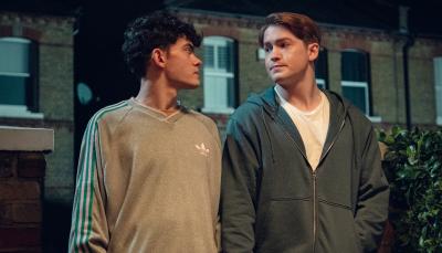 Kit Conner as Nick and Joe Locke as Charlie in 'Heartstopper' Season 3