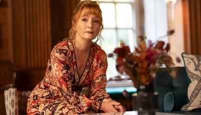 Lesley Manville as Susan Ryeland in 'Moonflower Murders'