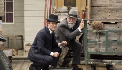 Yannick Bisson as William Murdoch, Paul Sun-Hyung Lee as Inspector Albert Choi in 'Murdoch Mysteries' Season 18