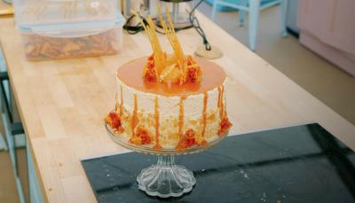 Gill's ‘Sticky Toffee’ Cake Showstopper from 'The Great British Baking Show's Season 15 Caramel Week