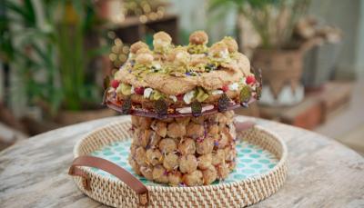 Nelly's Pistachio Paris-Brest Showstopper from 'The Great British Baking Show's Season 15 Pastry Week  