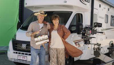 Bryan Brown as Jack Darby and Greta Scacchi as Joan at the start of filming for 'Darby & Joan' Season 2