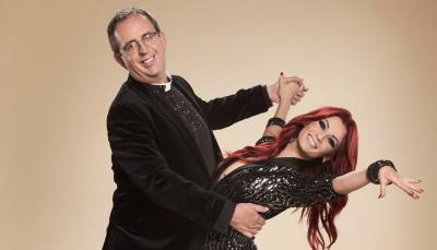 Author Richard Coles dancing with Dianne Buswell on 'Strictly'