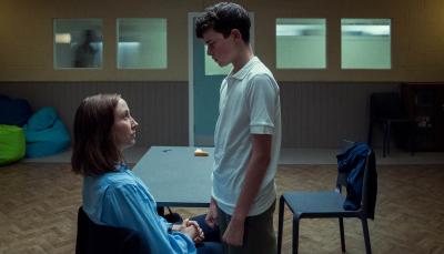 Erin Doherty as Briony Ariston, Owen Cooper as Jamie Miller in 'Adolescence'