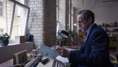 Picture shows: Adam Dalgliesh (Bertie Carvel) at his desk.