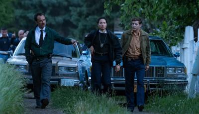 Jude Law as Terry Husk, Jurnee Smollett as Joanne Carney, and Tye Sheridan as Jamie Bowen in 'The Order'