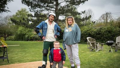 Dustin Demri Burns as Dan, Lenny Rush as Ollie, and Daisy May Cooper as Nic in 'Am I Being Unreasonable' Season 2