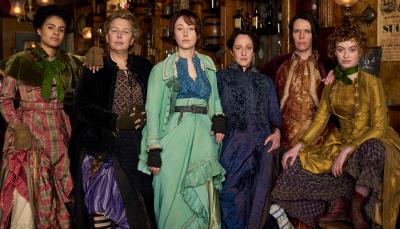 Morgan Hilaire as Esme Long, Hannah Walters as Eliza Moody, Erin Doherty as Mary Carr, Nadia Albina as Verity Ross, Caoilfhionn Dunne as Anne Glover and Jemma Carlton as Belle Downer in 'A Thousand Blows'