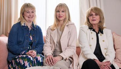 Philippa Dunne as Anne Flynn, Lucy Punch as Amanda and Joanna Lumley as Felicity in 'Amandaland'