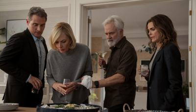 Rufus Sewell, Allison Janney, Bradley Whitford, and Kerri Russell in "The Diplomat" Season 3