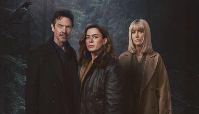 Eve Myles as DCI Jeanette Kilburn, Dougray Scott as DI Lou Stanley and Katherine Kelly as Dr Sophia Craven in 'The Crow Girl'