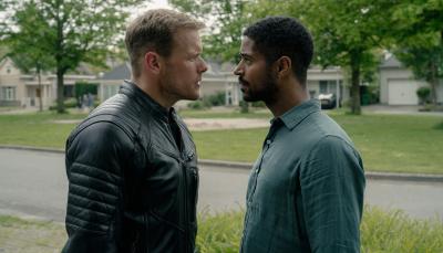 Sam Heughan as Danny, Alfred Enoch as Pete in 'The Couple Next Door'