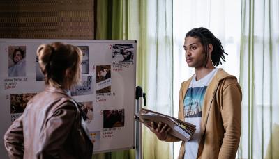 Jane Seymour as Harry and Rohan Nedd as Fergus in 'Harry Wild' Season 4