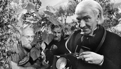 William Hartnell as the First Doctor in one of the few remaining stills from Doctor Who Season 3, Episode 26, "The Savages"