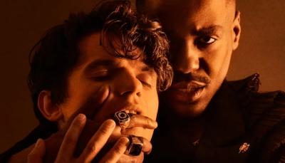 Ncuti Gatwa and Edward Bluemel in "Born with Teeth"