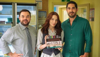 Lloyd Griffith, Anna Samson, and Tai Hara on set for 'Return to Paradise' Season 2