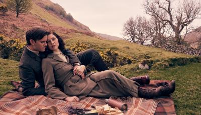 Jeremy Irvine and Hermione Corfield in "Outlander: Blood of My Blood"