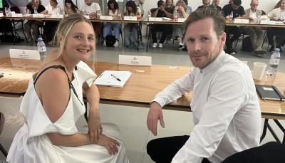 Romola Garai and Sean Evans at the 'Betrayal' Table Read