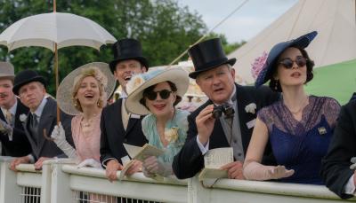 Laura Carmichael as Lady Edith, Harry Hadden-Paton as Bertie Hexham, Elizabeth McGovern as Cora Grantham, Hugh Bonneville as Robert Grantham and Michelle Dockery as Lady Mary in 'Downton Abbey: The Grand Finale'