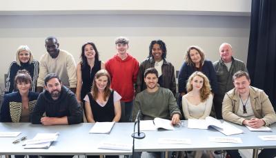 Kerri Quinn, Tara Lynne O’Neill, Aaron McCusker, Niamh McGrady, Marcus Onilude, Finnian Garbutt, Katie Shortt, Eleanor Methven, Paddy Jenkins, RhéAna Kamalu, Jonny Grogan, Jenn Murray, and Cameron Cuffe at the 'Hope Street' Season 5 table read.