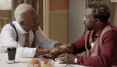 Lennie James as Barry Walker and Ariyon Bakare as Morris De La Roux in 'Mr Loverman'