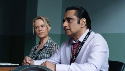 Sanjeev Bhaskar and Sinead Keenan in 'Unforgotten' Season 6