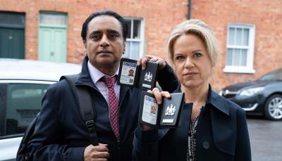 Sinead Keenan and Sanjeev Baskar in 'Unforgotten' Season 6