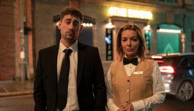 Michael Socha and Sheridan Smith in "The Cage"