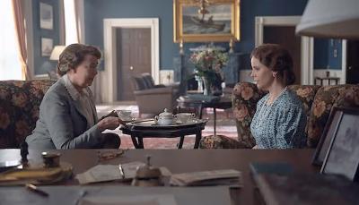 Harriet Sansom Harris as Eleanor Roosevelt and Sofia Helin as Crown Princess Martha in 'Atlantic Crossing'