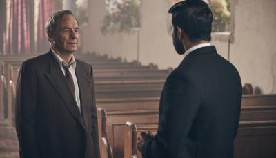 Rishi Nair and Robson Green in 'Grantchester' Season 10