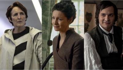 Fiona Shaw in "Killing Eve", Caitriona Balfe in "Outlander", and Frank Dillane in "The Essex Serpent"