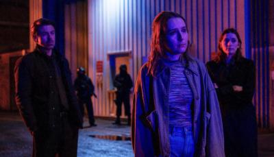 Andrew Buchan, Rose Ayling Ellis and Charlotte Ritchie in 'Code of Silence' Season 1