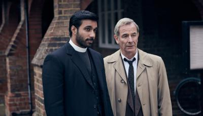 Rishi Nair and Robson Green in 'Grantchester' Season 10