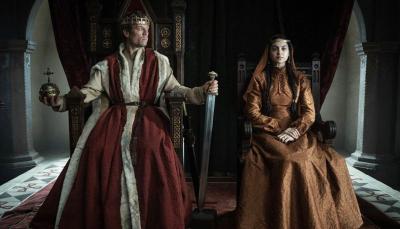 James Norton as Harold, Earl of Wessex and Indy Lewis as Margaret in 'King & Conqueror'