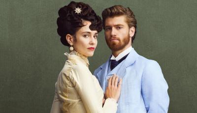 Danny Griffin as Jolyon Forsyte Jr. and Tuppence Middleton as Frances Forsyte in 'The Forsytes' Season 1
