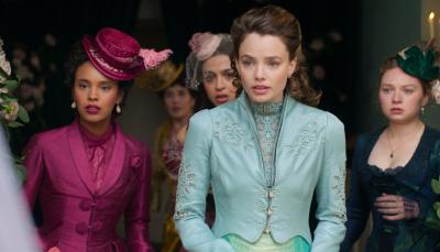 Alisha Boe, Josie Totah, Kristine Frøseth and Mia Threapleton in "The Buccaneers" Season 2
